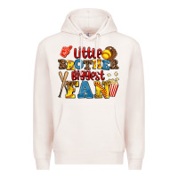 Pale Pink little brother biggest fan Premium Hoodie - AdoDesignShop