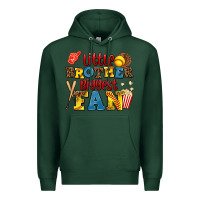 Sports Green little brother biggest fan Premium Hoodie - AdoDesignShop