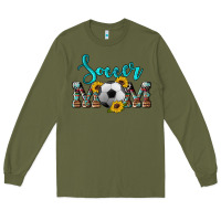 Army Green western leopard cowhide sunflowers  glitter mom soccer Long Sleeve Tee - Artiststas