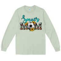 Matcha western leopard cowhide sunflowers  glitter mom soccer Long Sleeve Tee - Artiststas
