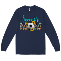 Navy western leopard cowhide sunflowers  glitter mom soccer Long Sleeve Tee - Artiststas