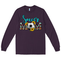 Plum western leopard cowhide sunflowers  glitter mom soccer Long Sleeve Tee - Artiststas