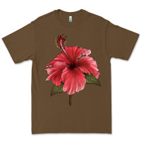 Cacao Puerto Rican Hibiscus Flower Illustrations Premium Tee - LillyAllenDesigns