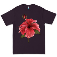 Plum Puerto Rican Hibiscus Flower Illustrations Premium Tee - LillyAllenDesigns