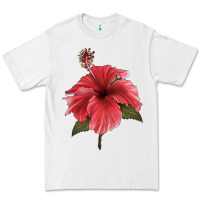White Puerto Rican Hibiscus Flower Illustrations Premium Tee - LillyAllenDesigns