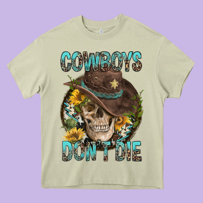 Cowboys Don't Die Heavy Core Tee Designed By Fadigitalartstudio