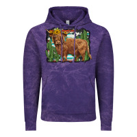 Cloud Purple western cactus highland cow Vintage Hoodie - BarkalooDesign