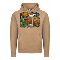 Vintage Coffee western cactus highland cow Vintage Hoodie - BarkalooDesign
