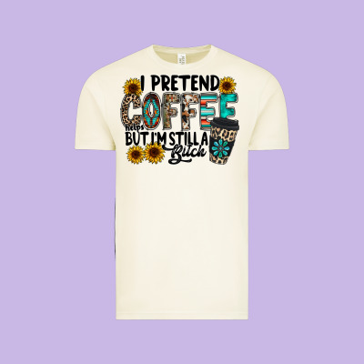 I Pretend Coffee Vintage Tee Designed By Racoondesign