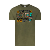 Vintage Olive i pretend coffee Vintage Tee - RacoonDesign