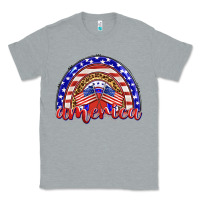 Heather Grey america rainbow Classic Tee - BarkalooDesign