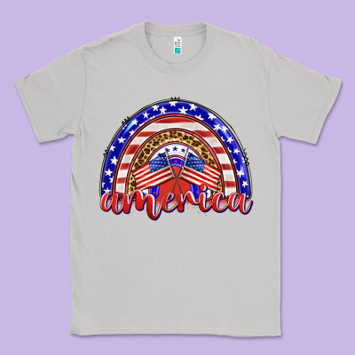 America Rainbow Classic Tee Designed By Barkaloodesign