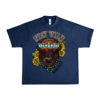 Navy turquoise bison Urban Heavy Tee - RacoonDesign