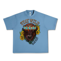 Pebble Blue turquoise bison Urban Heavy Tee - RacoonDesign