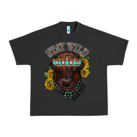Pigment Black turquoise bison Urban Heavy Tee - RacoonDesign