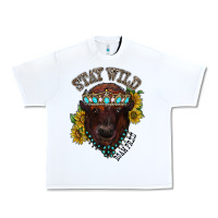 White turquoise bison Urban Heavy Tee - RacoonDesign