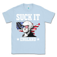 Dusty Blue funny george washington suck it england Classic Tee - DesigneFamous