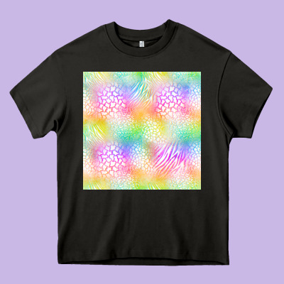 Neon Safari Seamless Pattern Heavy Core Tee Designed By Bundleandbundleshop