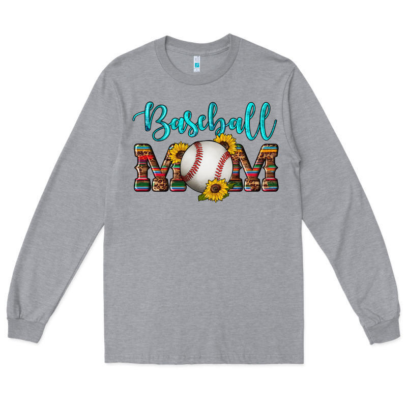 Western Leopard Serape Wooden Sunflowers  Turquoise Glitter Mom Baseba Long Sleeve Tee by Artiststas | Teevron
