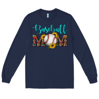 Navy western leopard serape wooden sunflowers  turquoise glitter mom baseba Long Sleeve Tee - Artiststas