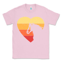 Bubblegum Pink Vintage Heart Horse Equestrian | Horse lover Classic Tee - linhVisuals