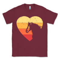 Burgundy Vintage Heart Horse Equestrian | Horse lover Classic Tee - linhVisuals