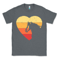Charcoal Heather Vintage Heart Horse Equestrian | Horse lover Classic Tee - linhVisuals