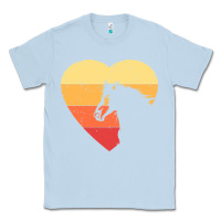 Dusty Blue Vintage Heart Horse Equestrian | Horse lover Classic Tee - linhVisuals