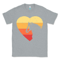 Heather Grey Vintage Heart Horse Equestrian | Horse lover Classic Tee - linhVisuals