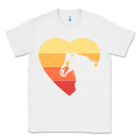 White Vintage Heart Horse Equestrian | Horse lover Classic Tee - linhVisuals