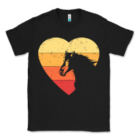 Black Vintage Heart Horse Equestrian | Horse lover Classic Tee - linhVisuals