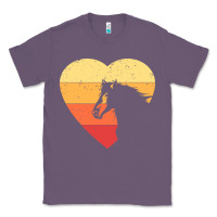 Lavender Vintage Heart Horse Equestrian | Horse lover Classic Tee - linhVisuals