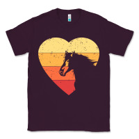 Plum Vintage Heart Horse Equestrian | Horse lover Classic Tee - linhVisuals