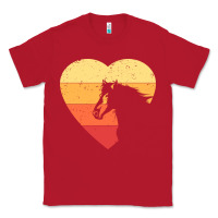 Red Vintage Heart Horse Equestrian | Horse lover Classic Tee - linhVisuals