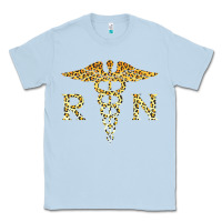 Dusty Blue rn registered nurse leopard lovely nursing student t shirt Classic Tee - linhVisuals