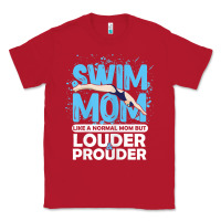 Red womens swimmer swim mom louder prouder sports mother t shirt t shirt Classic Tee - linhVisuals