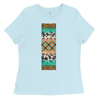 Baby Blue fall pattern Ladies Tee - Artiststas
