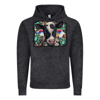 Vintage Black western background turquoises gemstones black and white baby cow Vintage Hoodie - BarkalooDesign