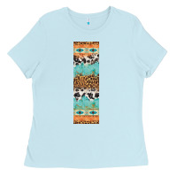 Baby Blue fall pattern Ladies Tee - Artiststas