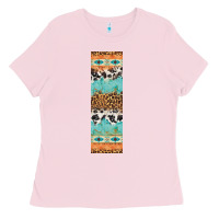 Bubblegum Pink fall pattern Ladies Tee - Artiststas