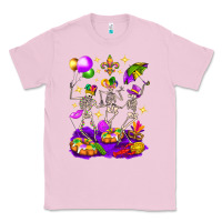 Bubblegum Pink Mardi Gras Skeletons Classic Tee - BundleAndBundleShop