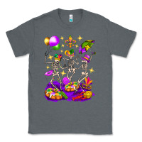 Charcoal Heather Mardi Gras Skeletons Classic Tee - BundleAndBundleShop