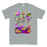 Heather Grey Mardi Gras Skeletons Classic Tee - BundleAndBundleShop