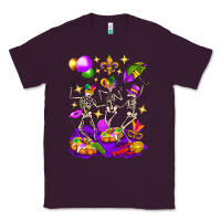 Plum Mardi Gras Skeletons Classic Tee - BundleAndBundleShop