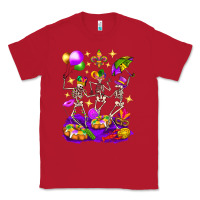 Red Mardi Gras Skeletons Classic Tee - BundleAndBundleShop