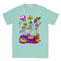 Seafoam Mardi Gras Skeletons Classic Tee - BundleAndBundleShop