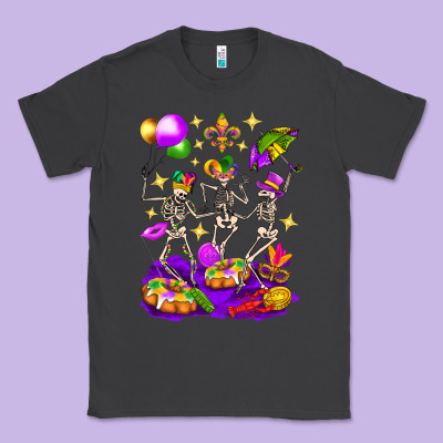 Mardi Gras Skeletons Classic Tee Designed By Bundleandbundleshop