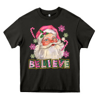 Asphalt Pink Believe Santa Christmas Heavy Core Tee - FaDigitalArtStudio