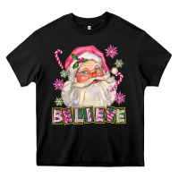 Black Pink Believe Santa Christmas Heavy Core Tee - FaDigitalArtStudio