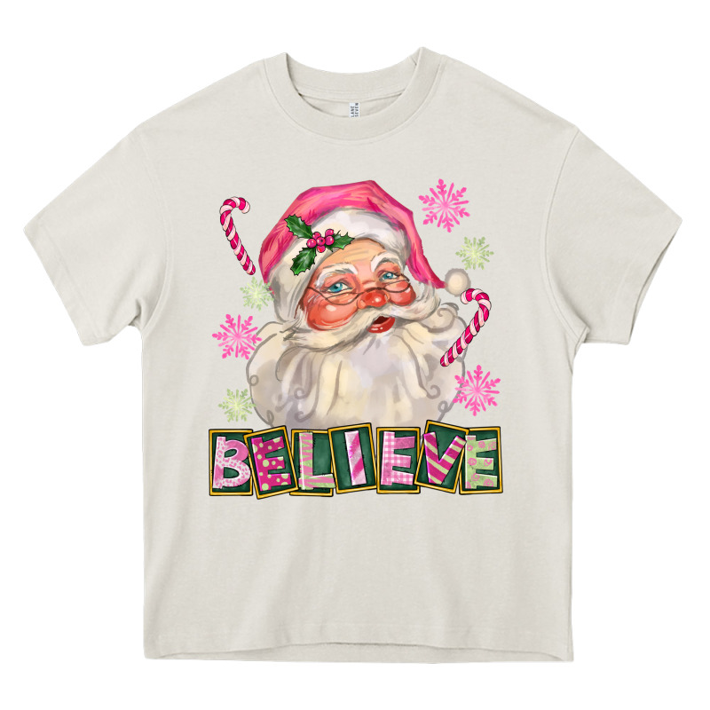 Pink Believe Santa Christmas Heavy Core Tee by FaDigitalArtStudio | Teevron